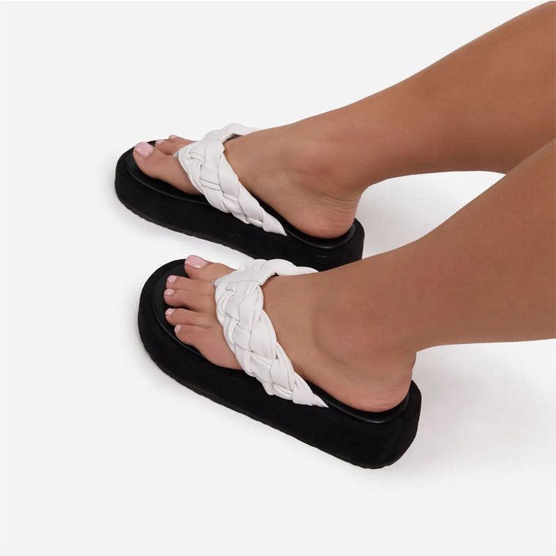 Fashion Ladies Round Toe Flip-flops - Trendha