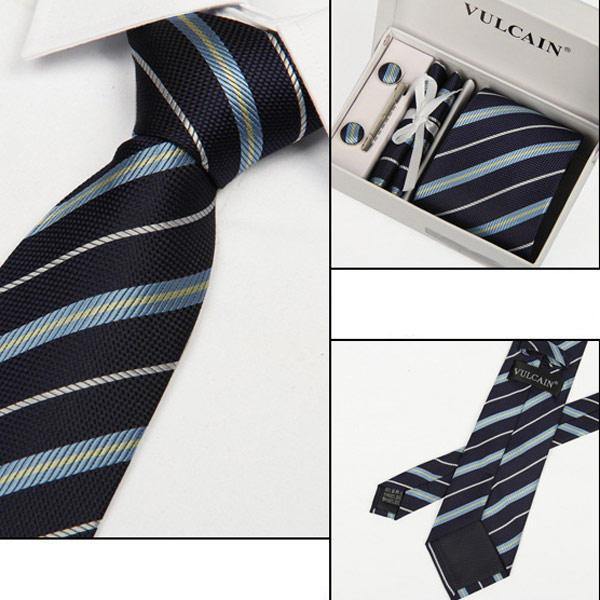 Mens Business Arrow Tie Sets Tie Clips Cufflinks Kerchief Gift Series - Trendha