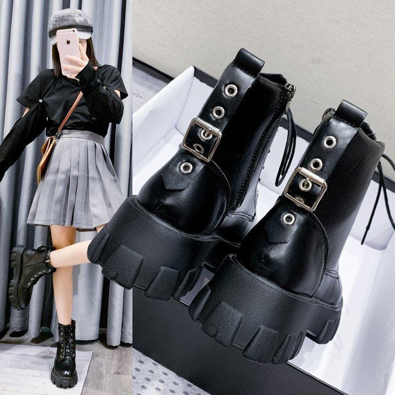 New Autumn And Winter Fashion Women's Shoes Handsome Locomotive Women's Boots - Trendha