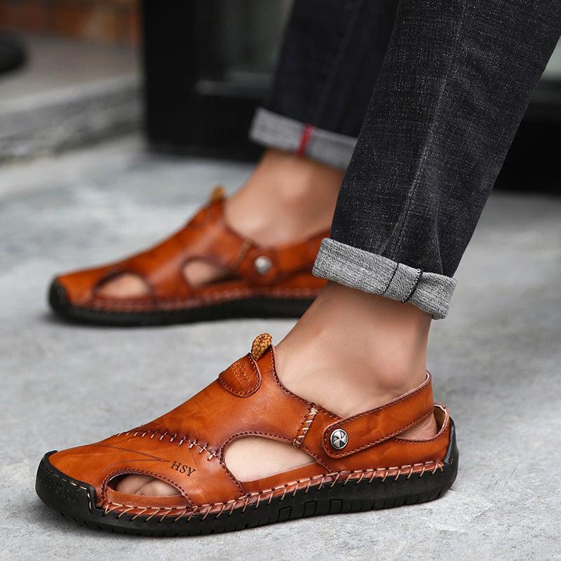 Genuine Leather Roman Summer Sandals For Men - Trendha