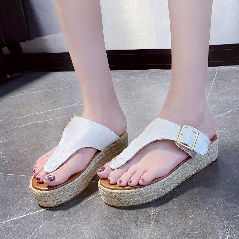 Flip-flops Fashionable Cork Slippers With Flip-flops, Beach Sandals And Slippers - Trendha