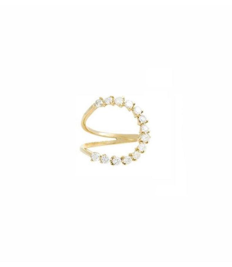 Gradient Crescent Pearl Ring - Trendha