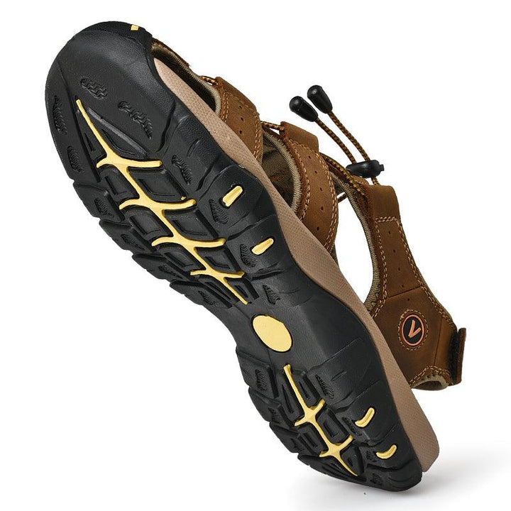 Sandals Men's Trendy Leather Toe Slippers Outdoor Sports Casual Shoes - Trendha
