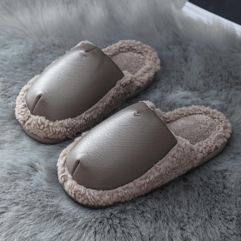 Cotton Slippers Ladies Winter Warm Indoor Home Couple Non-slip Plush - Trendha