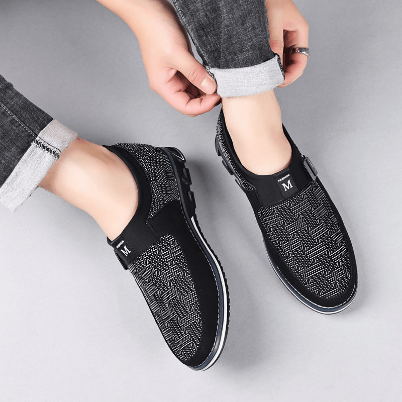 Men Breathable Non Slip Comfy Soft Bottom Slip on Casual Business Loafers Shoes - Trendha