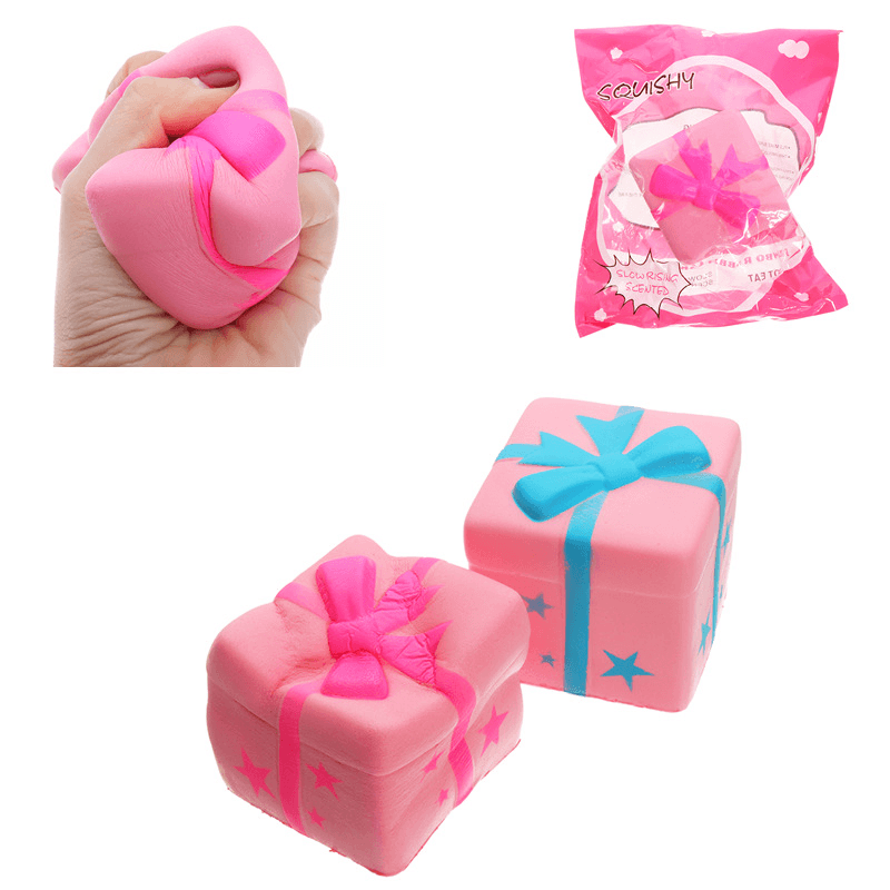 Gift Box Cake Squishy Phone Strap Toy 7.5CM Slow Rising with Original Packaging - Trendha