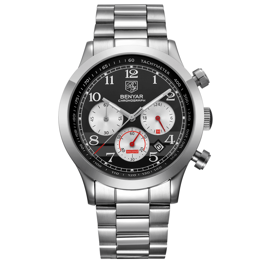 BENYAR BY-5107 Men Watches Fashion Business Luxury Casual Waterproof Stainless Steel Quartz Watch - Trendha