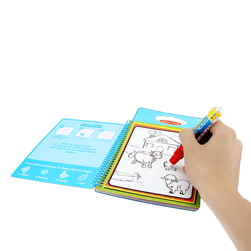 Coolplay Magic Children Water Drawing Book with 1 Magic Pen / 1Coloring Book Water Painting Board - Trendha
