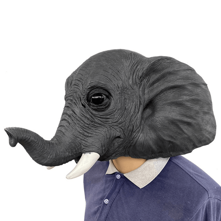 26*43*28Cm Grey Elephant Environmental Protection Latex Mask for Halloween Toys - Trendha