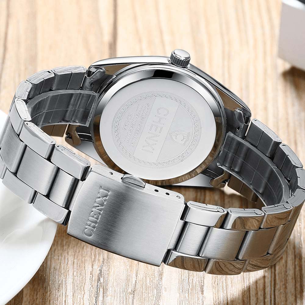 CHENXI CX-003A Full Steel Waterproof Couple Wrist Watch Business Style Quartz Watch - Trendha