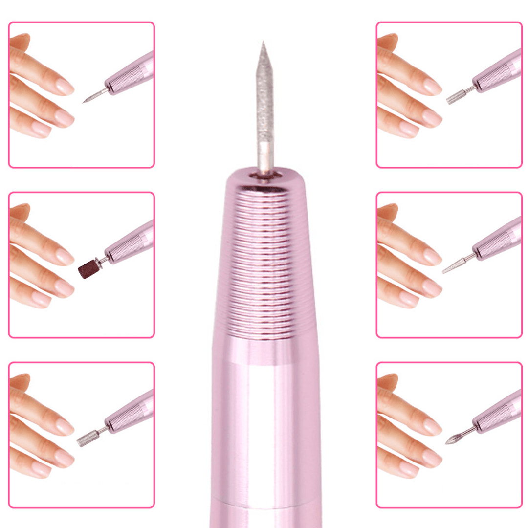 Electric Nail Drill Machine Pen USB Manicure Pedicure File Polisher Tools Kit - Trendha