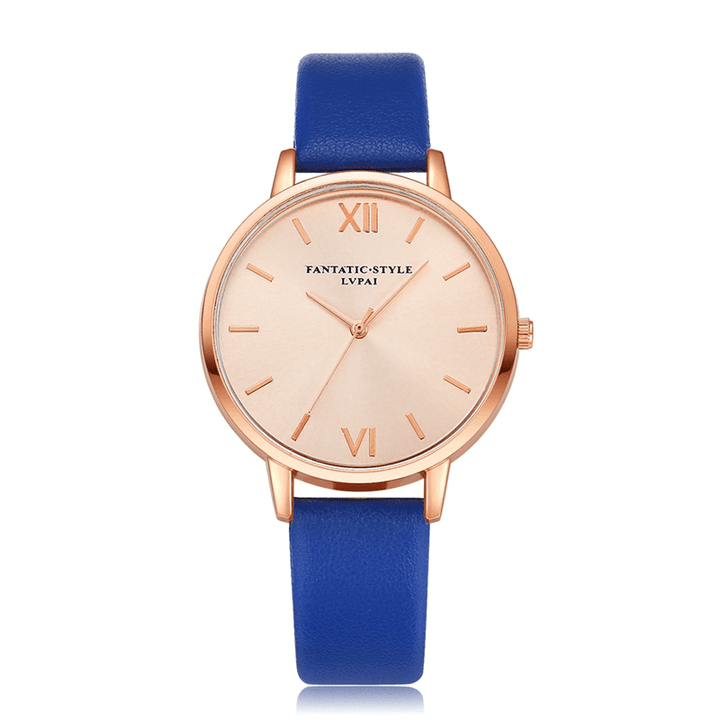Casual Style PU Leather Strap Cloc Kladies Wrist Watch Quartz Watch - Trendha