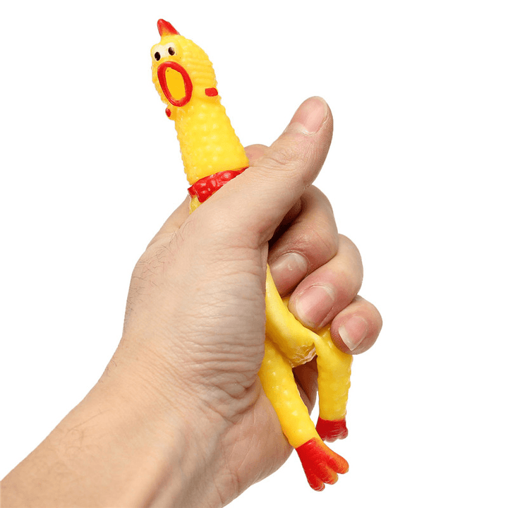 Squeeze Yellow Screaming Rubber Chicken Pet Dogtoy Squeaker Stress Relievers Gift - Trendha