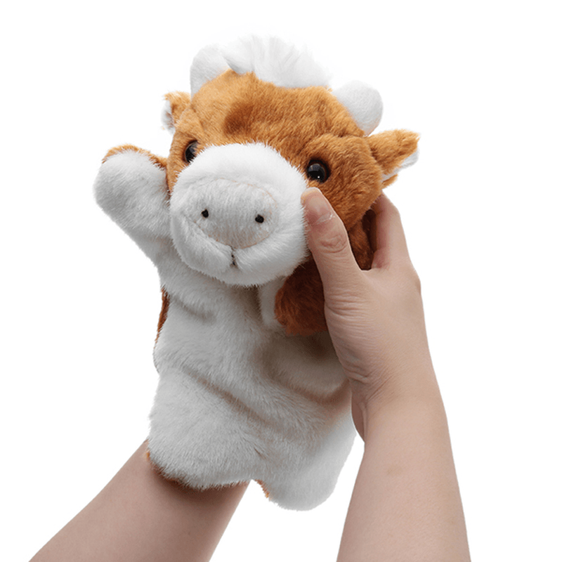 27CM Stuffed Animal Cow Hand Puppet Classic Children Figure Puppet Toys Plush - Trendha