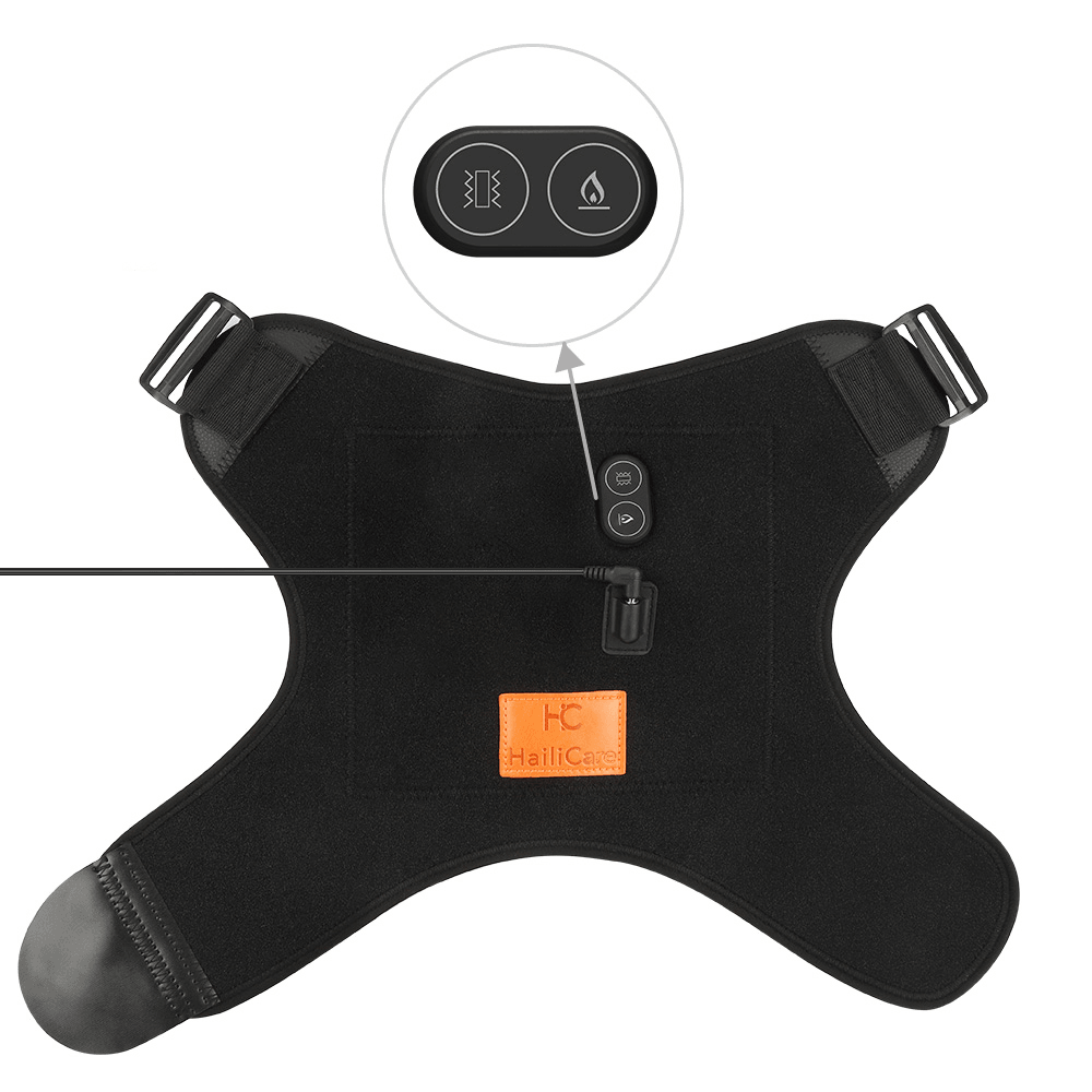 Hailicare 3 Levels Heating Vibration Shoulder Massager Support Brace Heated Physiotherapy Therapy Pain Relief for Health Care Support - Trendha