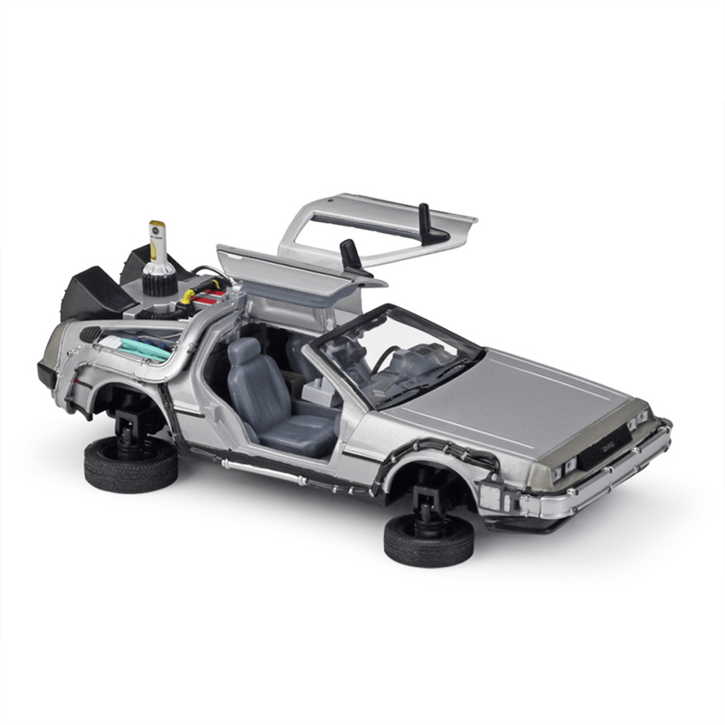 Welly 1:24 Diecast Alloy Model Car Door Openable DMC-12 Delorean Back to the Future Time Machines Metal Toy Car for Kid Gift Collection - Trendha