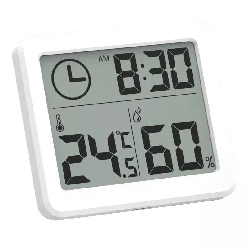 Multifunction Thermometer Hygrometer Automatic Electronic Temperature Humidity Monitor Clock Large LCD Screen - Trendha