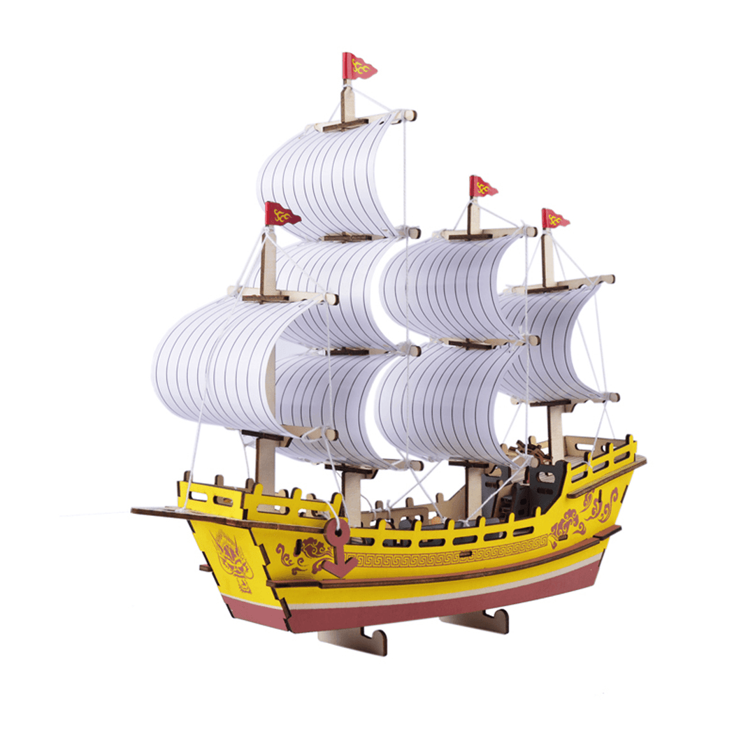 3D Woodcraft Assembly Sailing Series Kit Jigsaw Puzzle Decoration Toy Model for Kids Gift - Trendha
