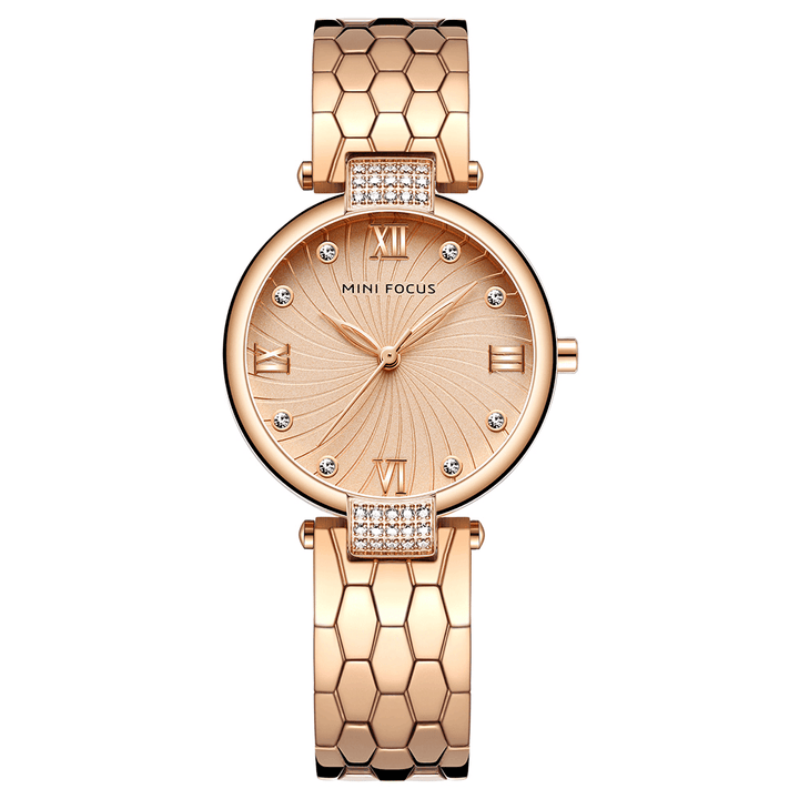 MINI FOCUS MF0186L Luxury Analogue Women Wrist Watch Stainless Steel Fashion Quartz Watch - Trendha