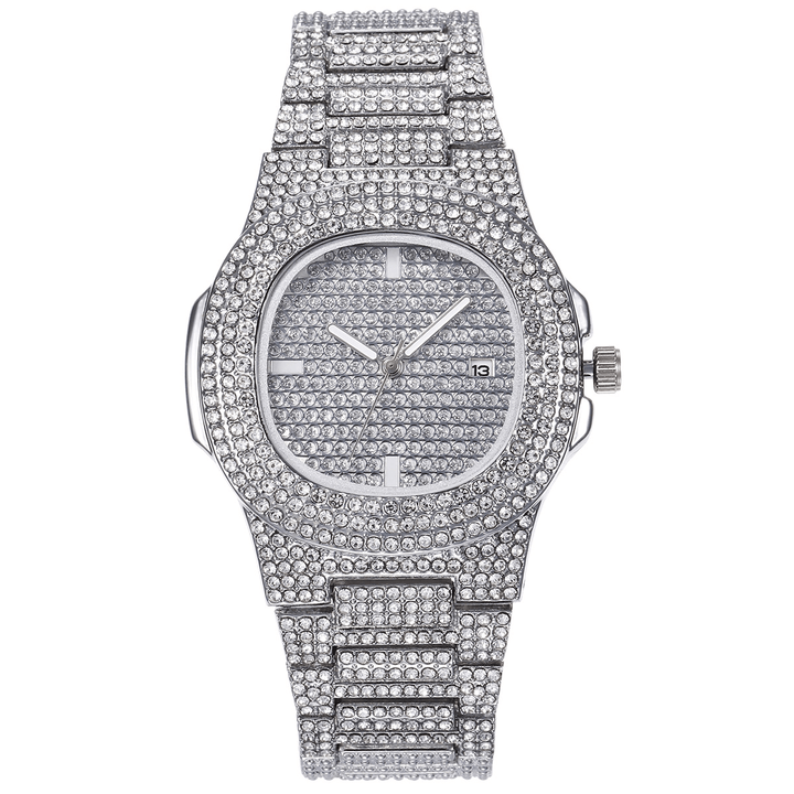 XSVO Luxury Fashion Full Rhinestone Diamond Wristwatch Unisex Quartz Watch - Trendha