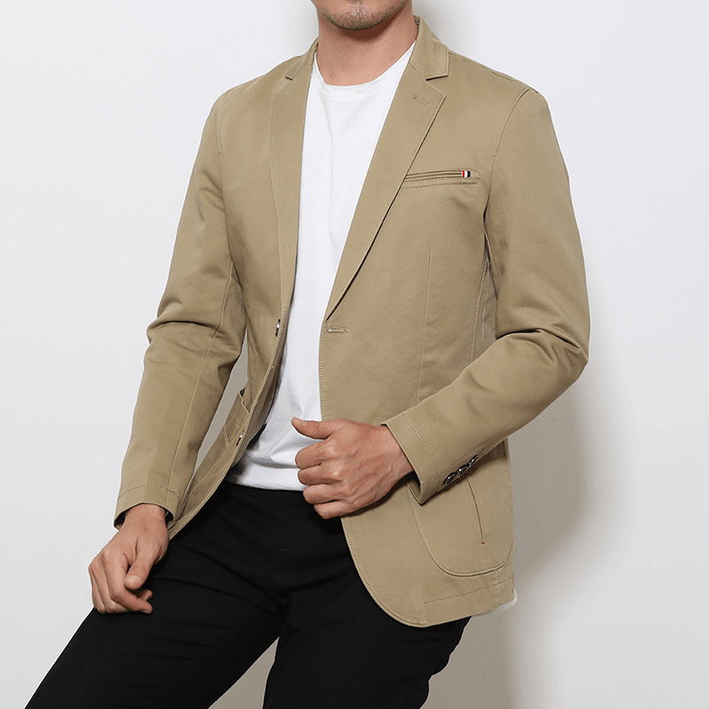 Mens Business Cotton Solid Color Breathable Soft Blazers - Trendha
