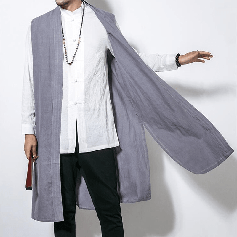 INCERUN Men Chinese Style Vintage Cotton Loose Fall Cardigan - Trendha