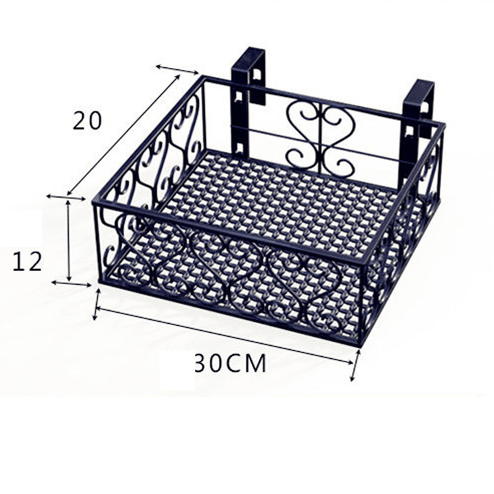 Flower Pot Stand Rack-Mounted Balcony Wrought Iron Hanging for Home - Trendha