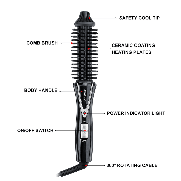 Professional Curling Iron Portable Hair Curling Wand Curlers Ceramic Tourmaline Foldable Anion Hair Brush Curler Hair Styling Tools - Trendha