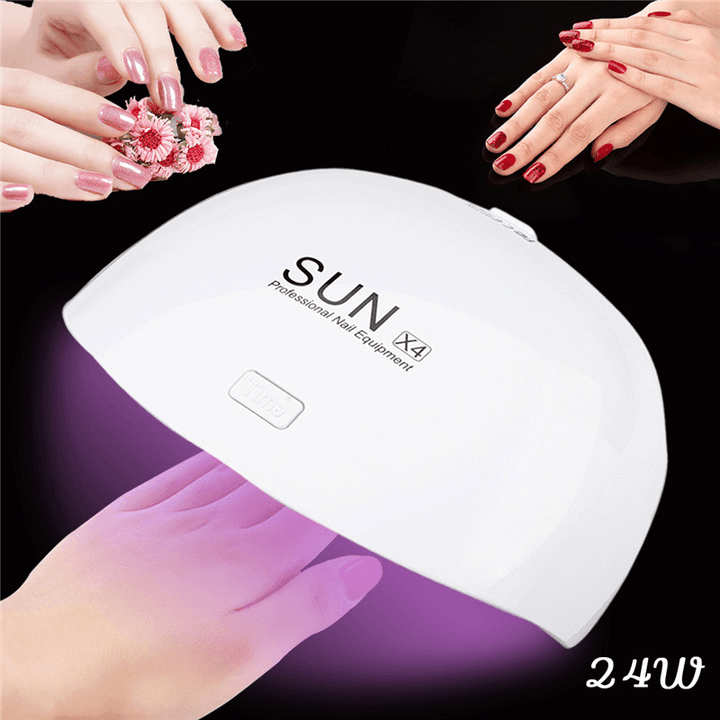 24W Professional LED SUNX4 UV Nail Dryer Gel Polish Lamp Light Manicure Machine - Trendha