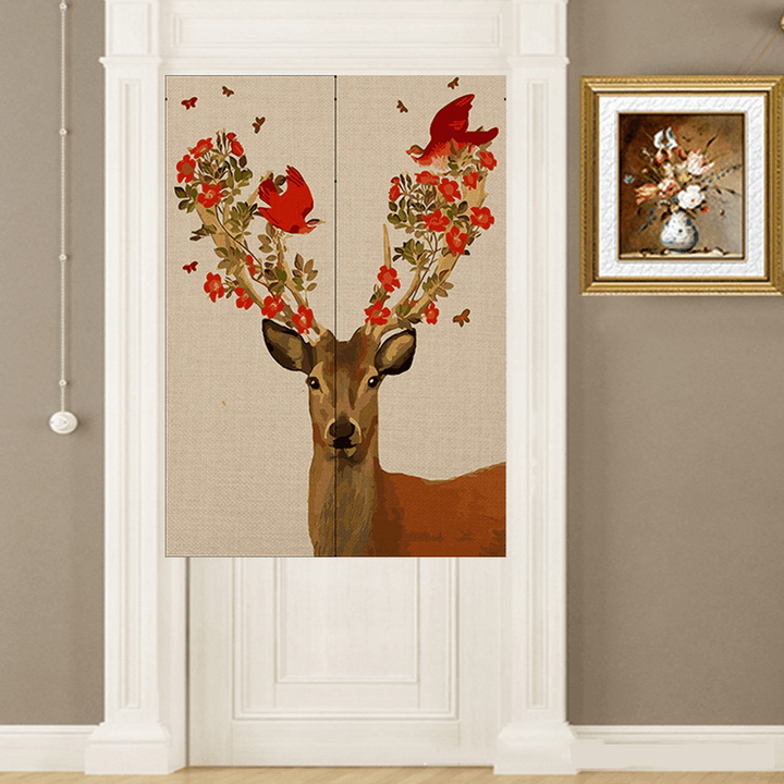 Honana WX-409 Cotton Linen Decorative Door Curtain Noren Doorway Room Divider for Bedroom Kitchen - Trendha