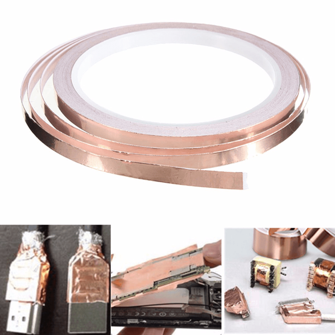Foil Tape Single Sided Conductive Self Adhesive Copper Heat Insulation 6Mm X10M - Trendha