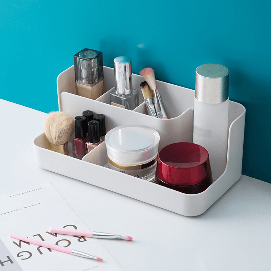Storage Box Makeup Desktop Organizer for Cosmetic Make up Brush Storage Case Home Office Bathroom Storage Box Grid - Trendha