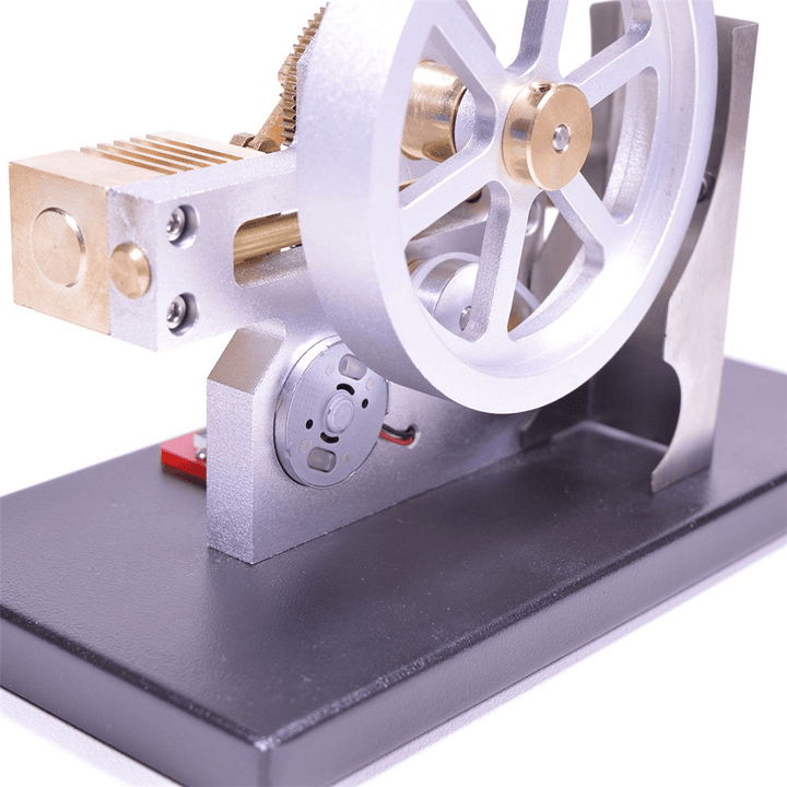 Enjomor Horizontal Gear Drive Hot Air Stirling Engine LED Electricity Generator Model with Voltmeter - Trendha