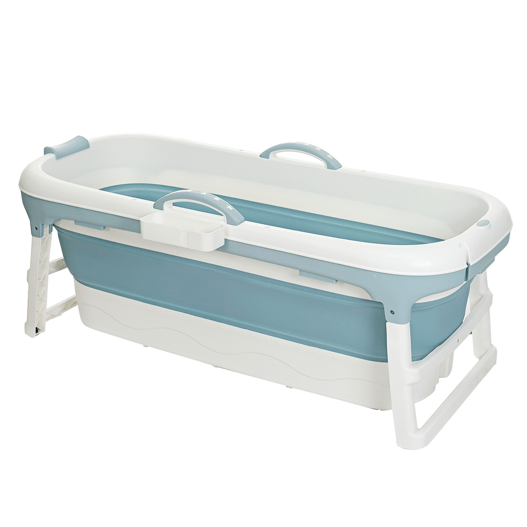 59 Inch Large Thickened Folding Bathtub Temperature Sensing Bath Barrel Adult Basin Kid Steaming Tub - Trendha