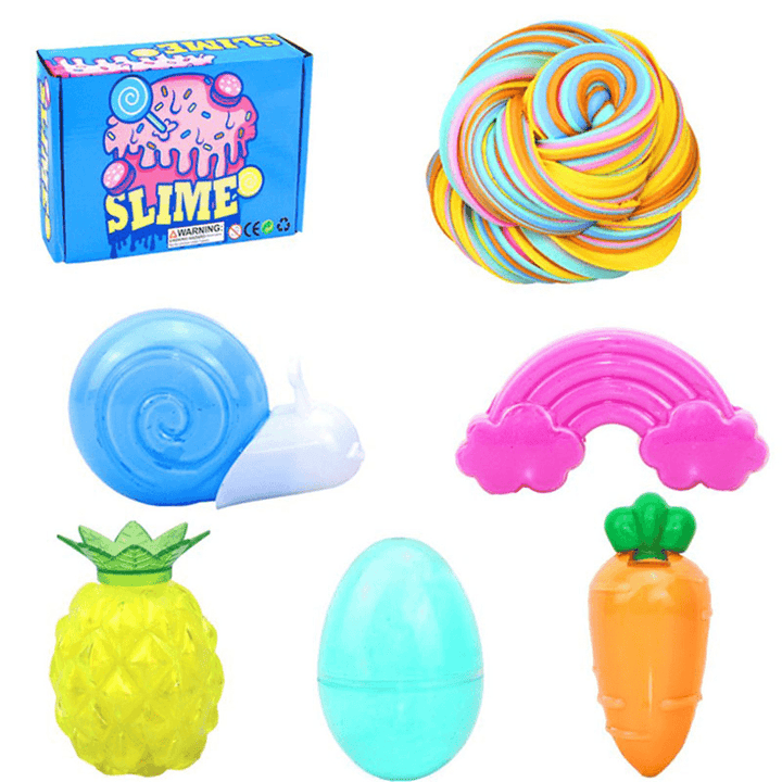 Areedy Rainbow Five Color Cotton Mud Stress Relievers Set Indoor Toys - Trendha