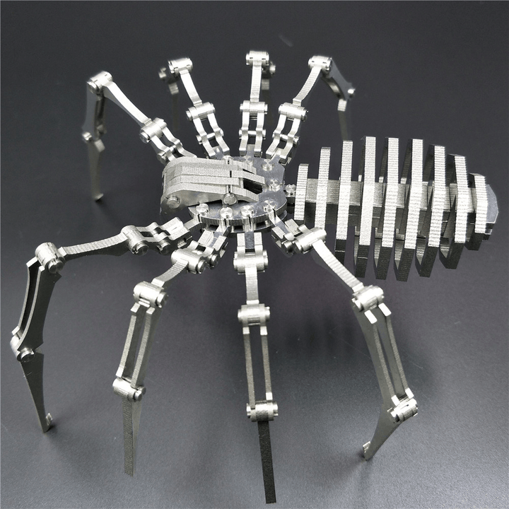 Steel Warcraft 3D Puzzle 64Pcs DIY Assembly Spider Toys DIY Stainless Steel Model Building Decor 12.5*12.5*3.5Cm - Trendha