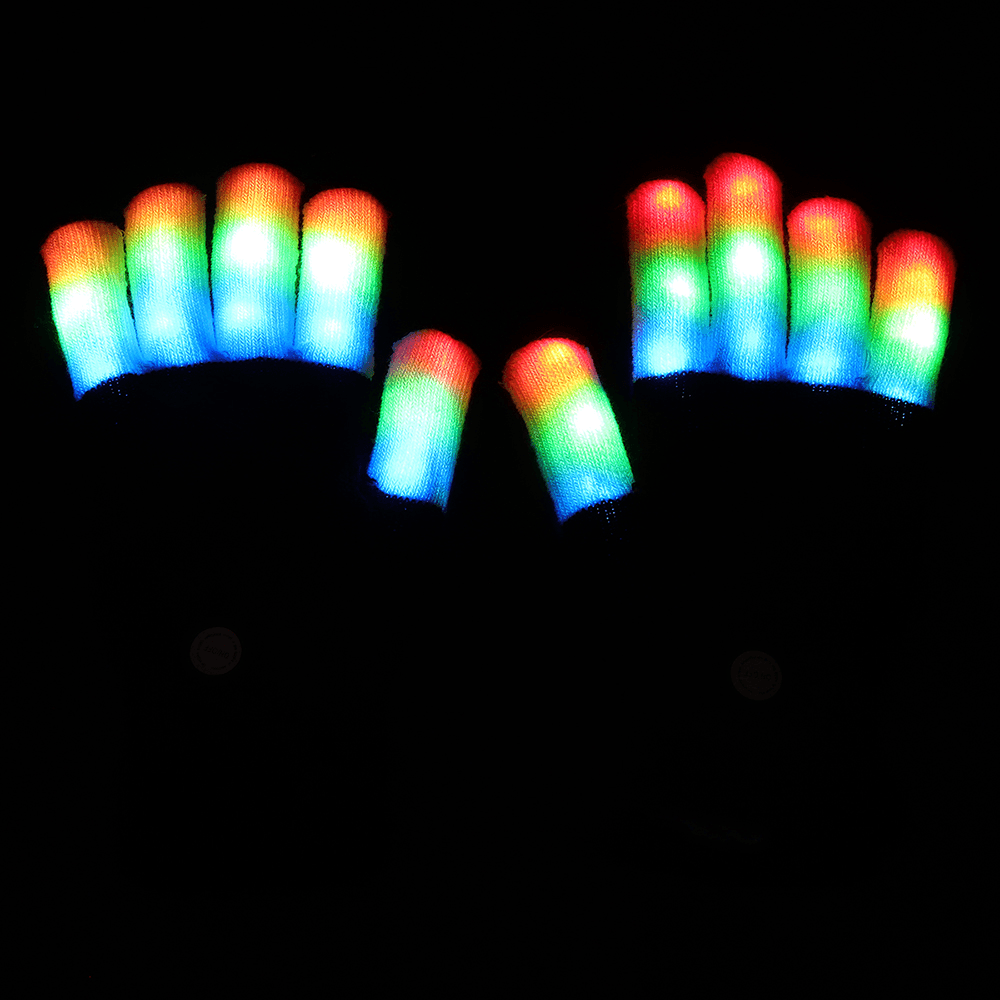 Halloween Colourful Light Glove Dancing Stage LED Palm Light up Finger Tip Party Supplies - Trendha