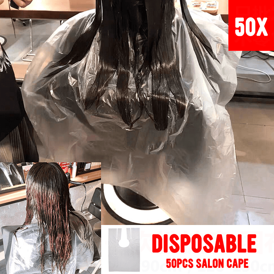 50Pcs Disposable Salon Barber Gown Cloth Hair Cutting Cloak Hairdressing Cape - Trendha