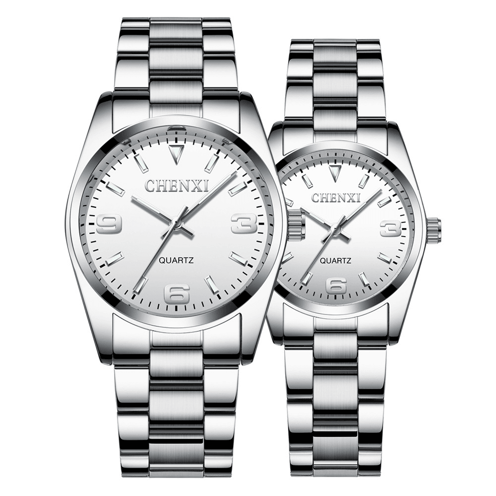 CHENXI CX-003A Full Steel Waterproof Couple Wrist Watch Business Style Quartz Watch - Trendha