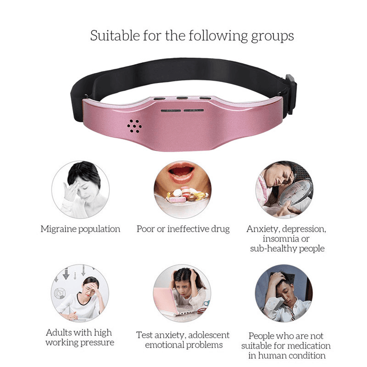 Electric Head Relaxing Massage Portable Forehead Massage USB Rechargeable for Improve Sleep Relief the Pain - Trendha