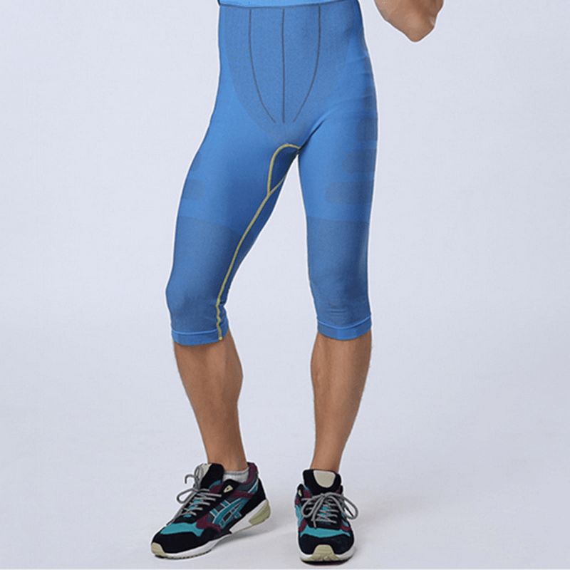 Men Polyester Compression Sports Pants Tight Capri Trousers Breathable Quick Dry Shapewear - Trendha