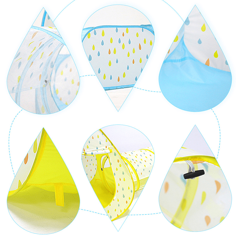 3 in 1 Yellow/Blue Play Ball Pool Crawling Tunnel Folding Tent for Children'S Games - Trendha