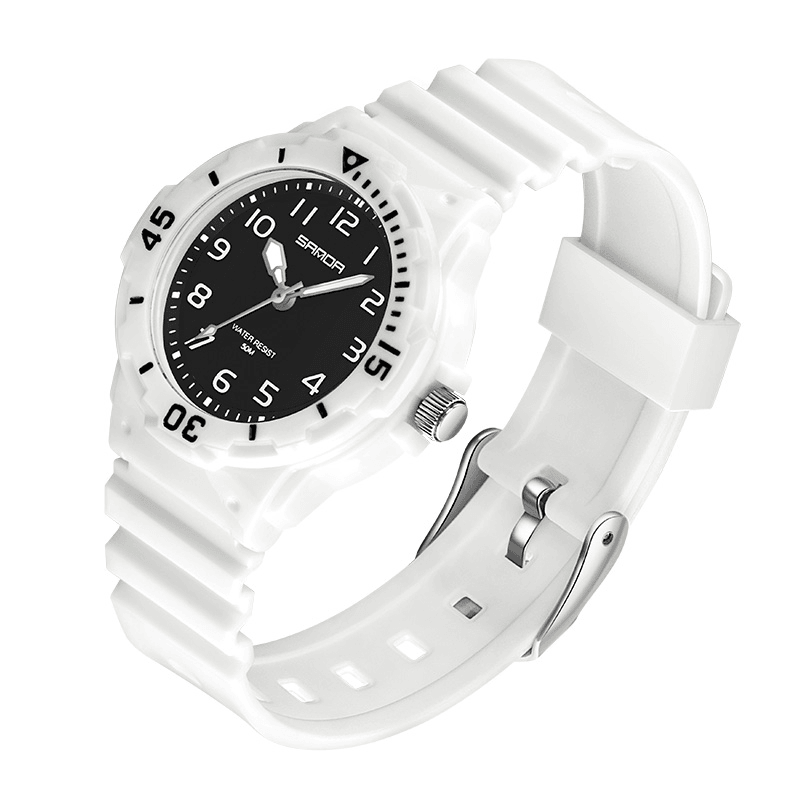 SANDA 6011 Fresh Color Silicone Strap Ultra Light-Weight Women Quartz Watch - Trendha