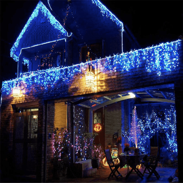 Christmas 4M 96 LED Indoor Outdoor String Light 110-220V Curtain Icicle Drop LED Party Garden Stage Decor - Trendha