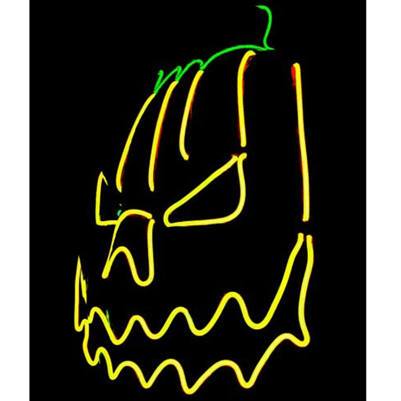 Halloween LED Mask Fluorescent Pumpkin Style Terror EK Glowing Mask for Decoration - Trendha
