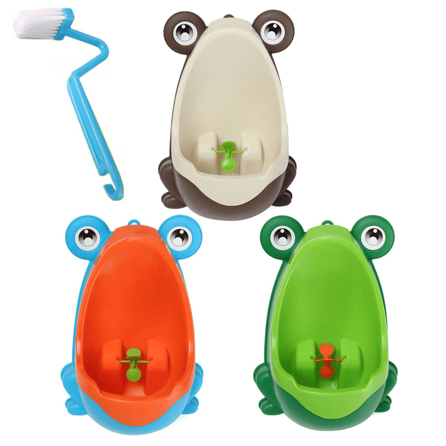 Lovely Frog Brush Cleaning Children Potty Toilet Training Kids Urinal Kid Boy Pee Removable Bathroom - Trendha
