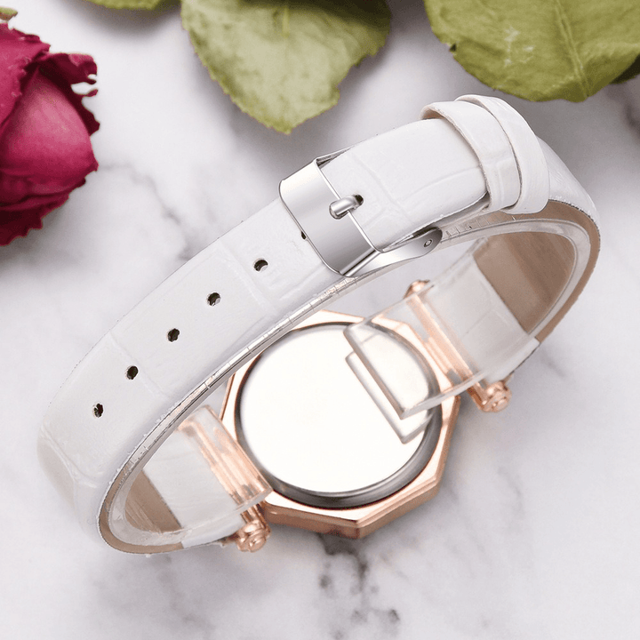 Fahion Diamond Mirror Watch Ladies Dress Ultra-Thin Leather Women Quartz Watch - Trendha