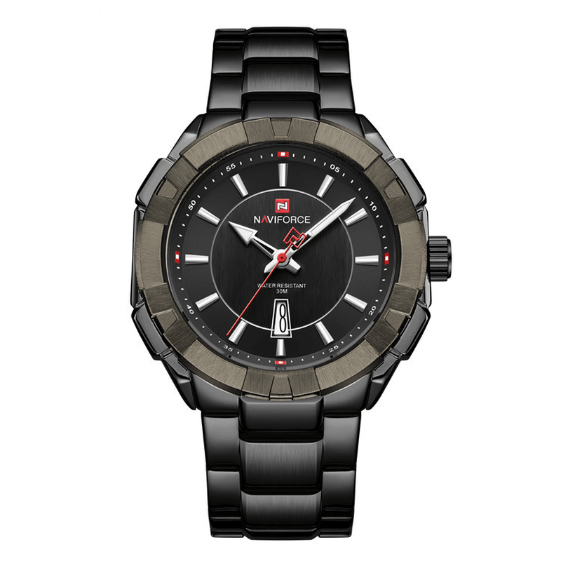 NAVIFORCE NF9176 Waterproof Fashionable Men Wrist Watch Full Steel Business Style Quartz Watch - Trendha