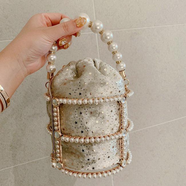Pearl chain bucket bag - Trendha