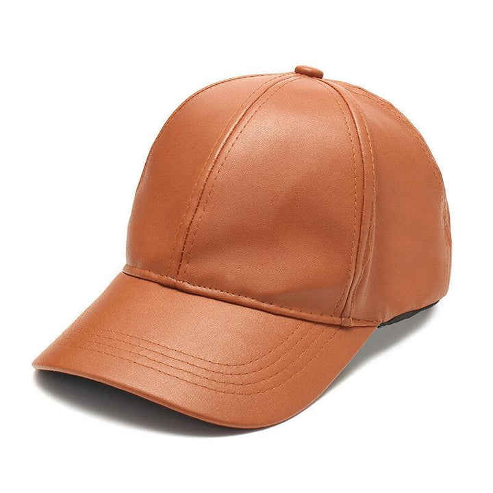 Soft PU Leather Baseball Cap Biker Trucker Adjustable Outdoor Sports Hats For Men Women - Trendha